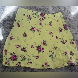 NWT Anthropologie Yellow Floral Slip Mini Skirt Size: XS (stock pic true color)